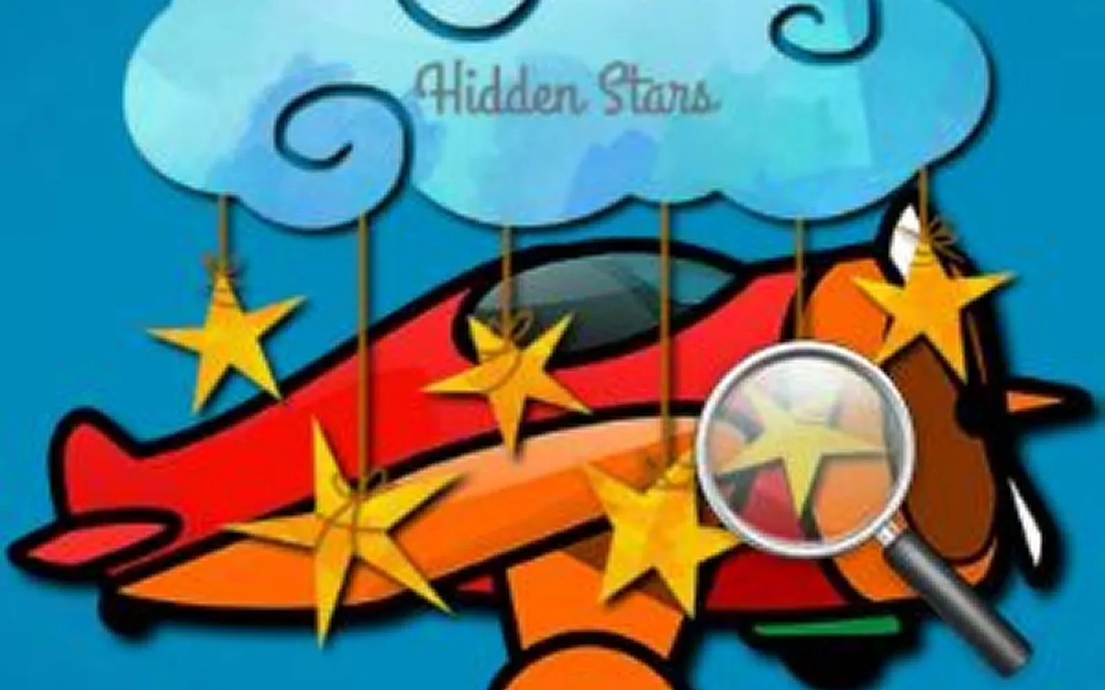 Airplains Hidden Stars — a busy illustrated scene to search for hidden objects