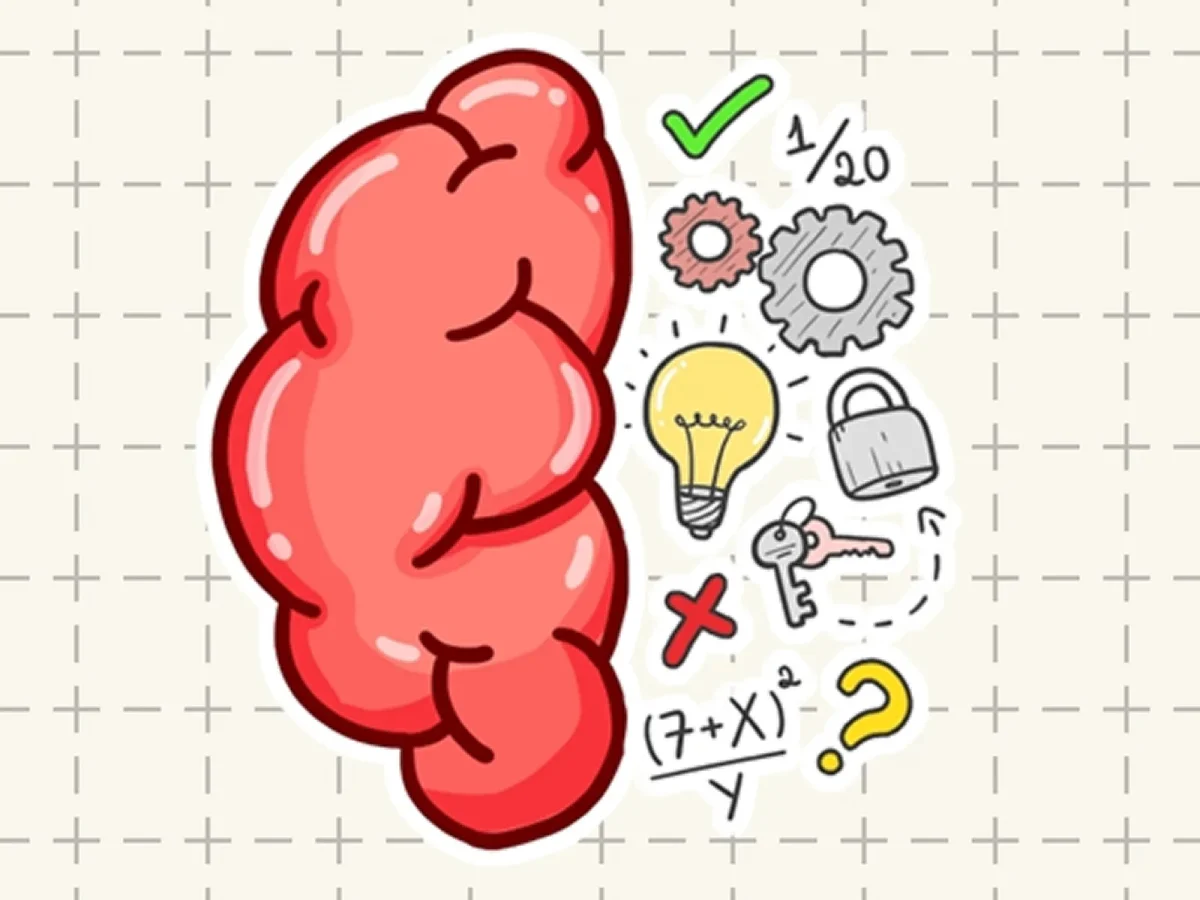Brain Tricky Puzzles — a busy illustrated scene to search for hidden objects