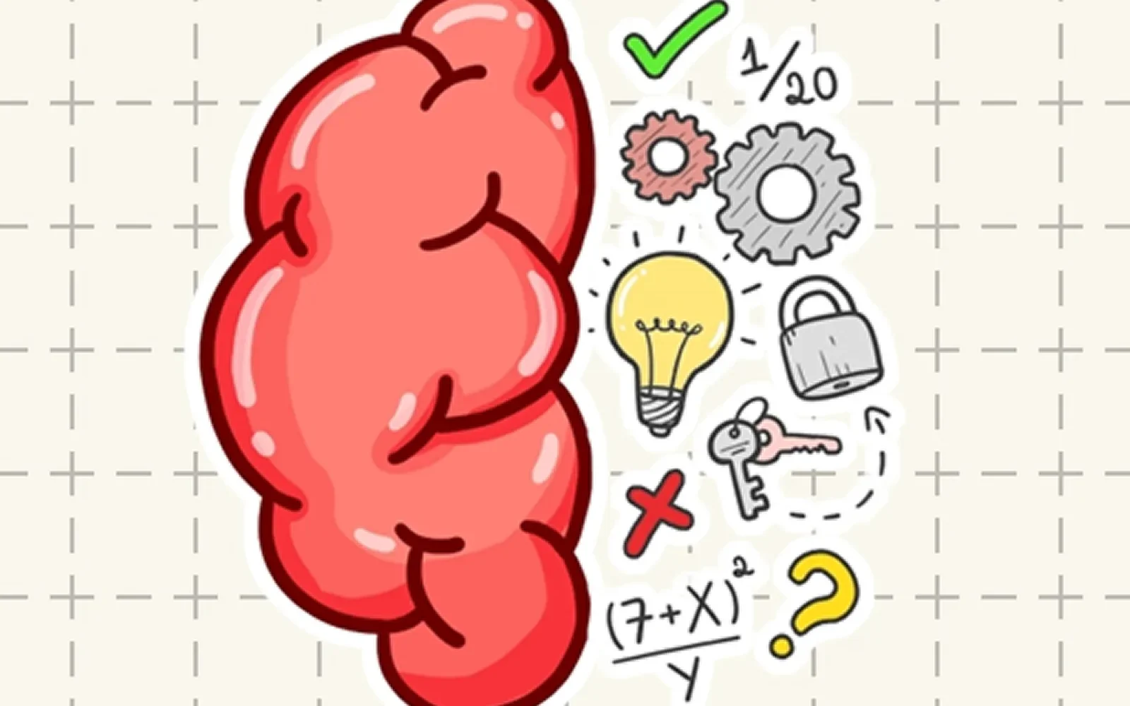 Brain Tricky Puzzles — a busy illustrated scene to search for hidden objects