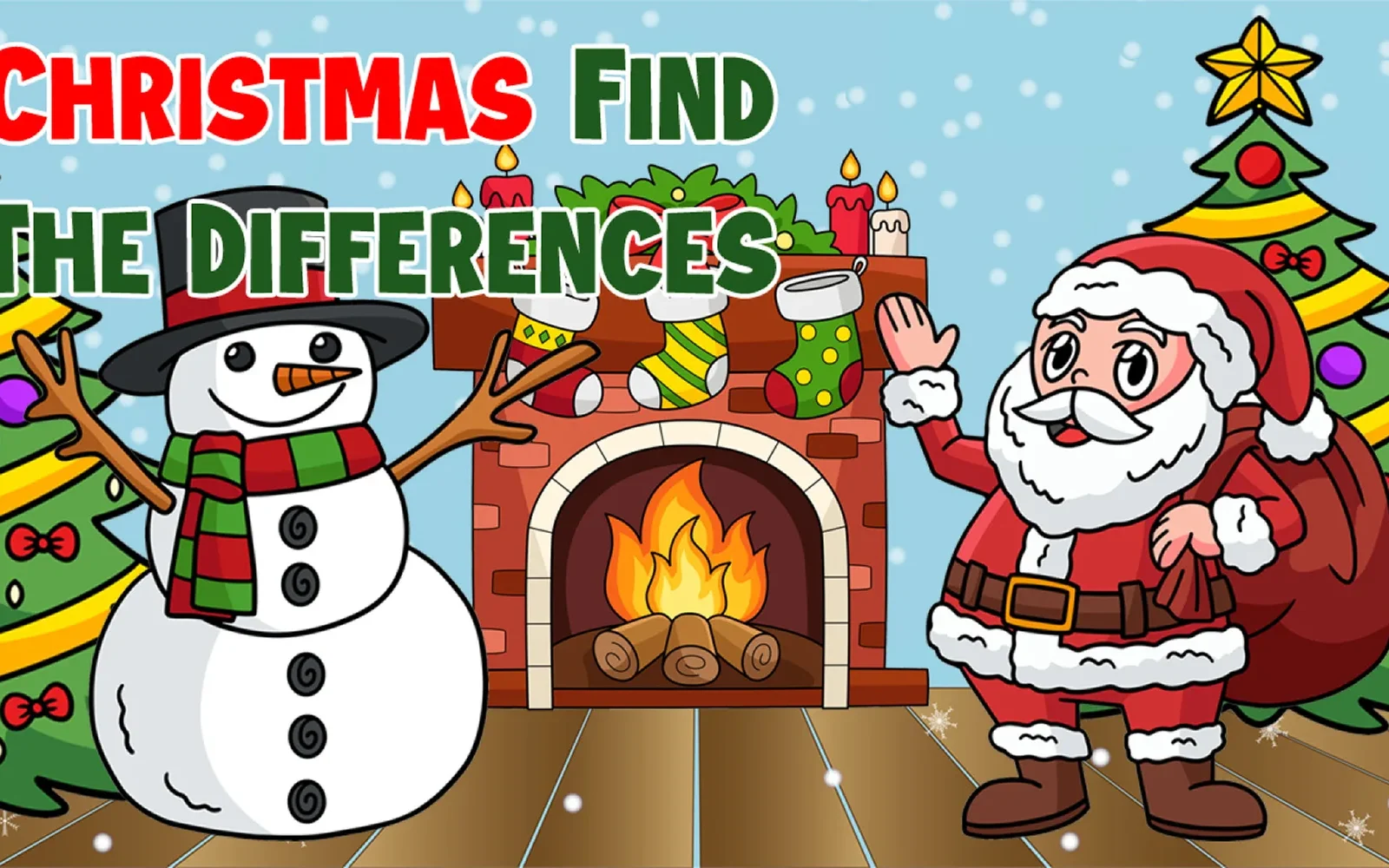 Christmas Find The Differences — two near-identical pictures to compare for differences