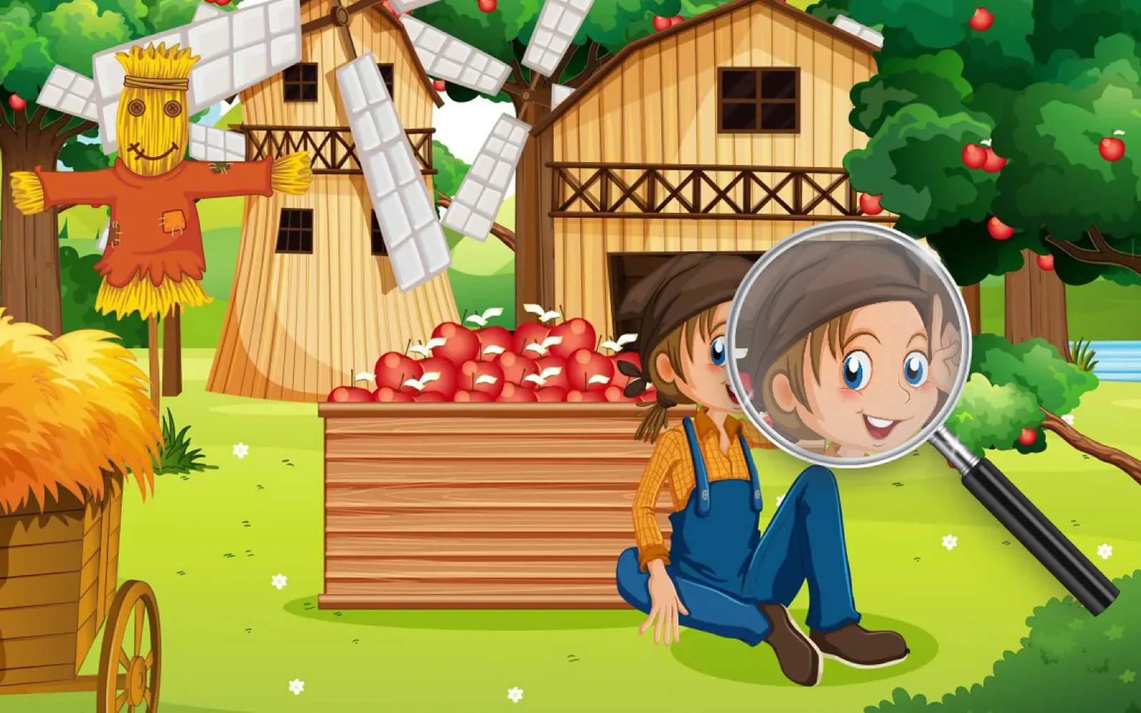 Farm Hidden Objects — a leafy garden scene to search