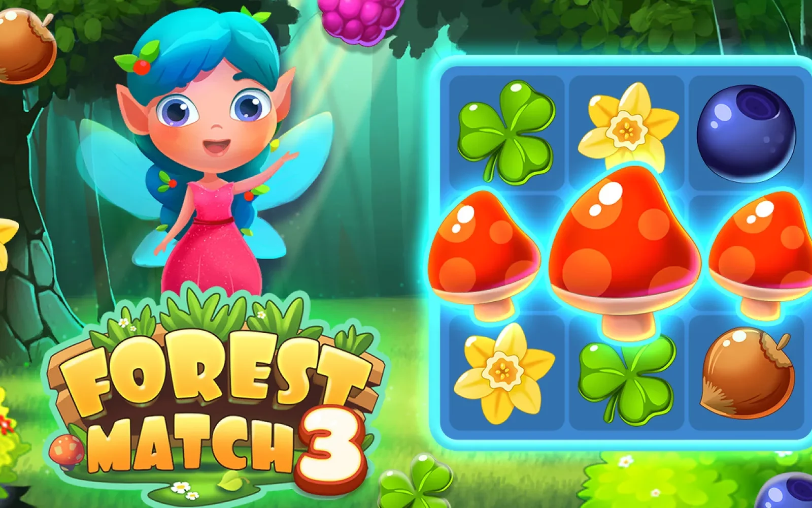 Forest Match 3 — a woodland match-3 tile board