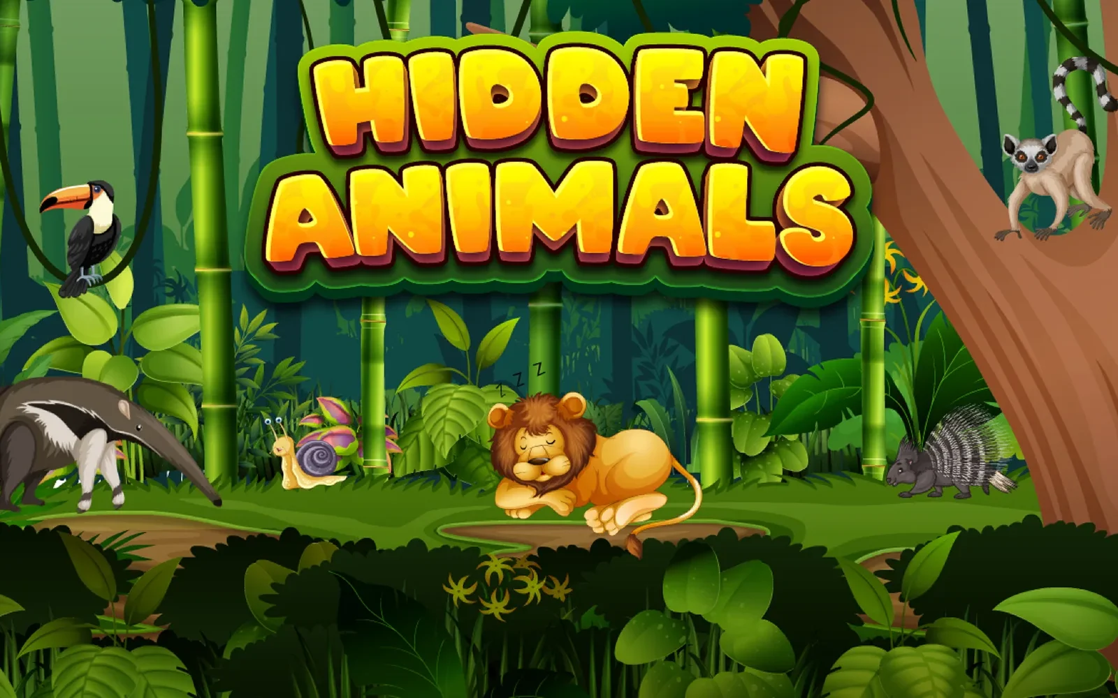 Hidden Animals — a leafy garden scene to search