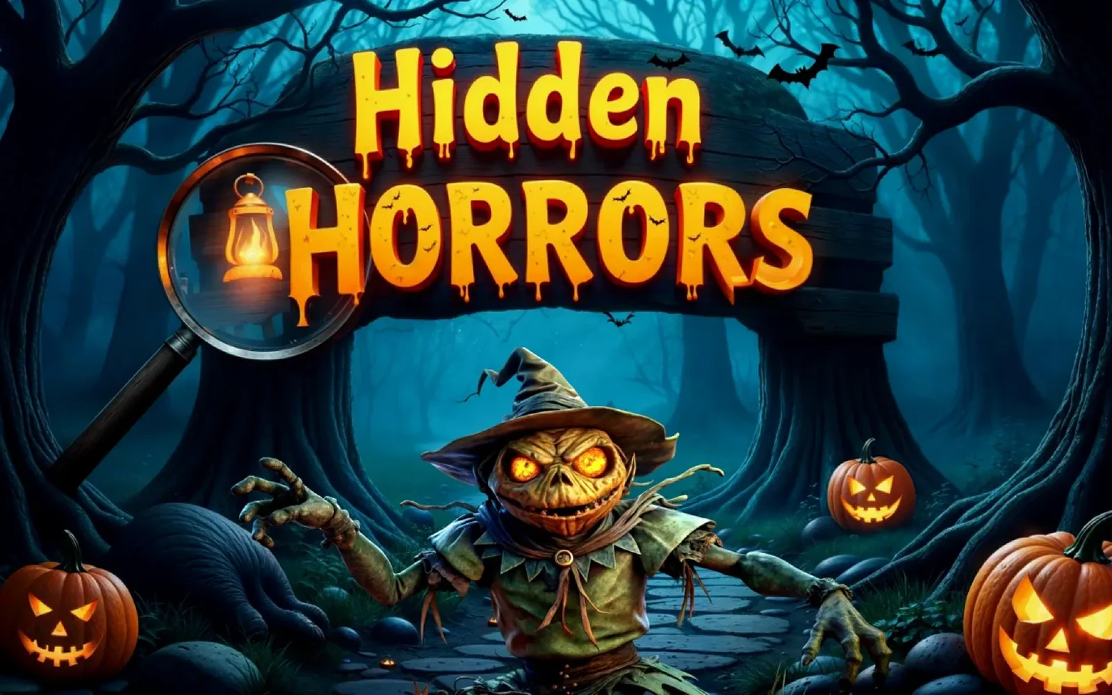 Hidden Horrors — a shadowy Halloween scene to search