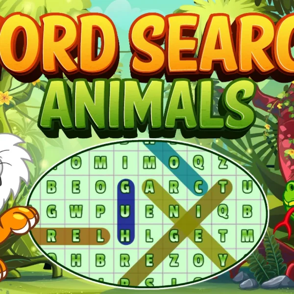 Word Search Animals — a grid of letters to search