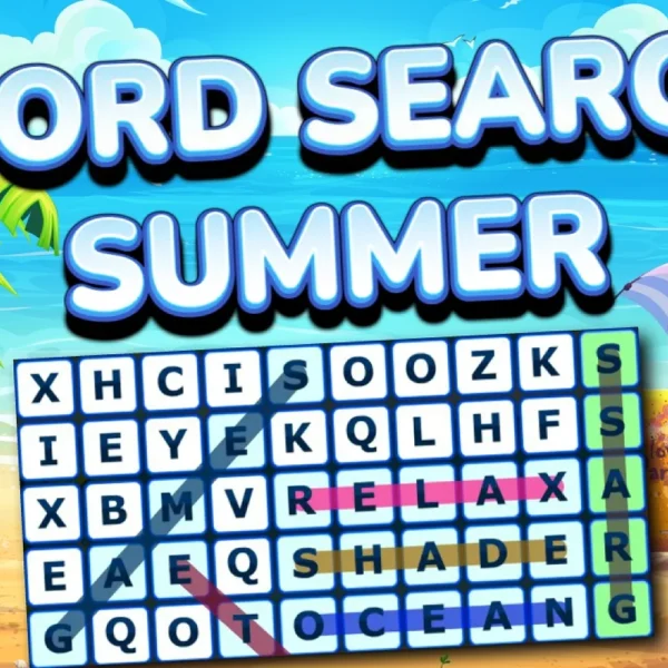 Word Search Summer — a grid of letters to search